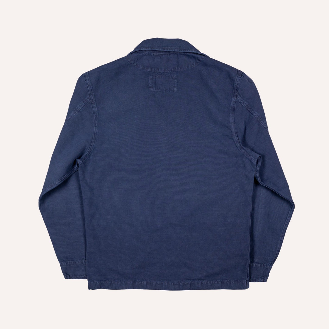 Washed Blue Cotton Linen Overshirt