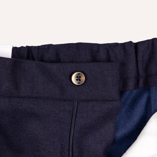 Navy Wool Travel Trouser
