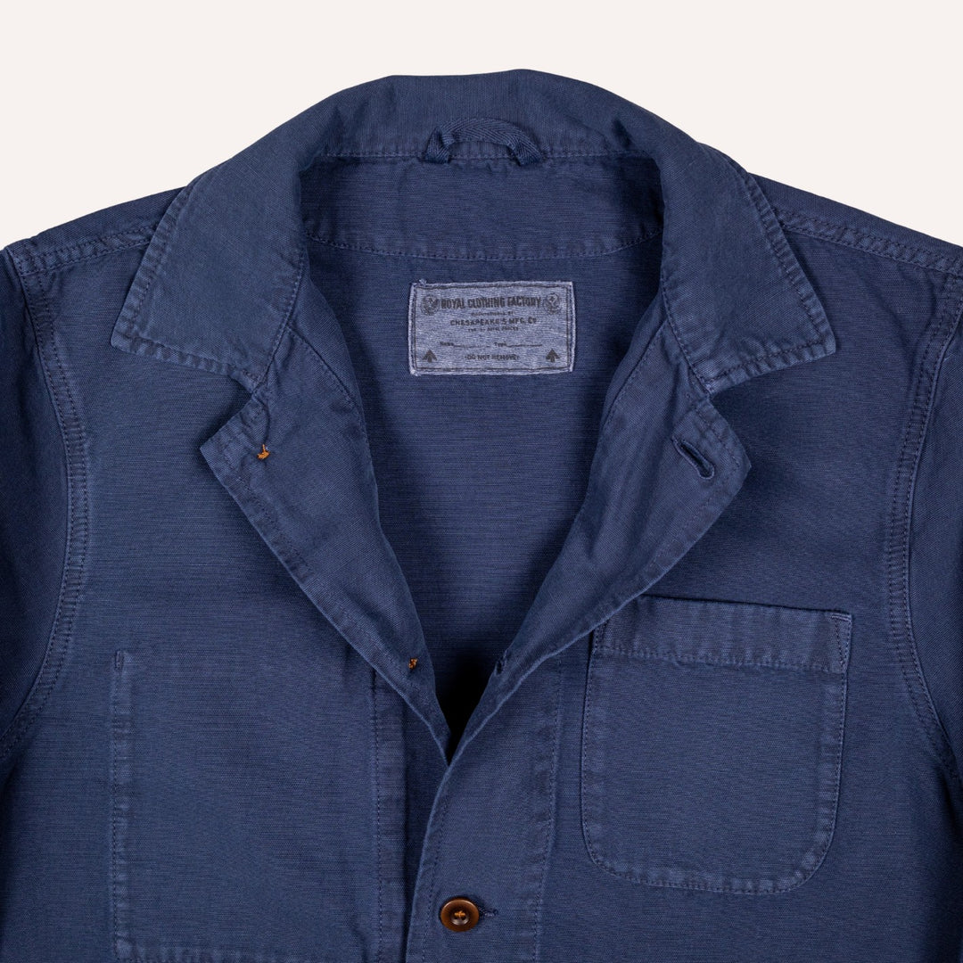 Washed Blue Cotton Linen Overshirt