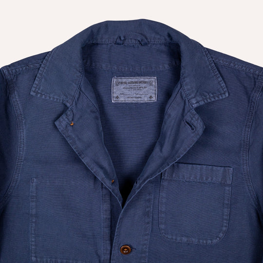 Washed Blue Cotton Linen Overshirt