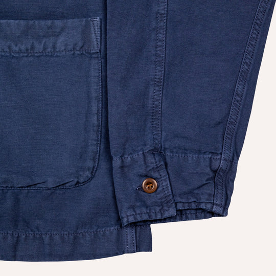 Washed Blue Cotton Linen Overshirt