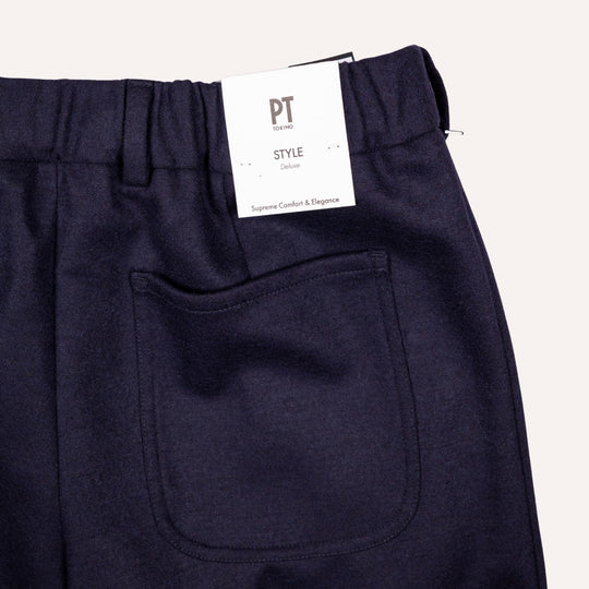 Navy Wool Travel Trouser