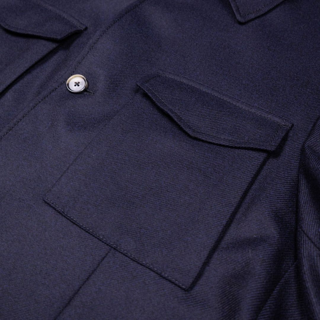 Midnight Blue Wool Traveller Saba Jacket