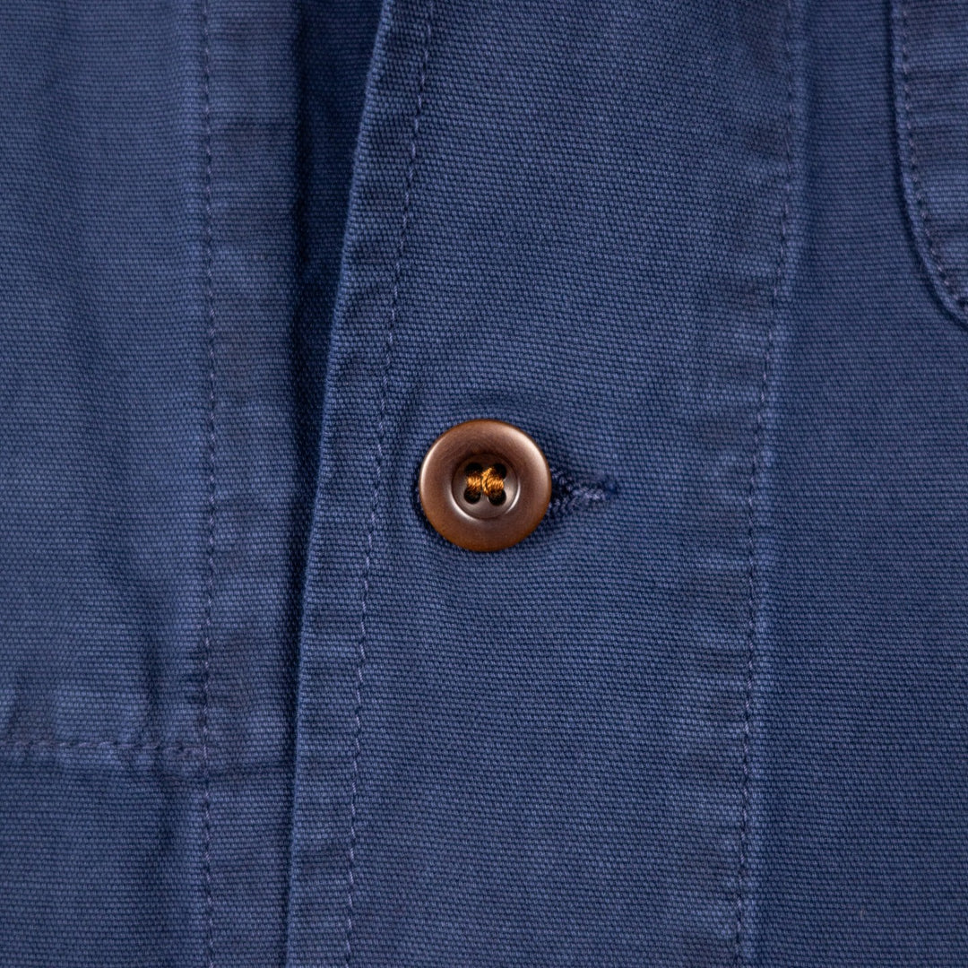 Washed Blue Cotton Linen Overshirt
