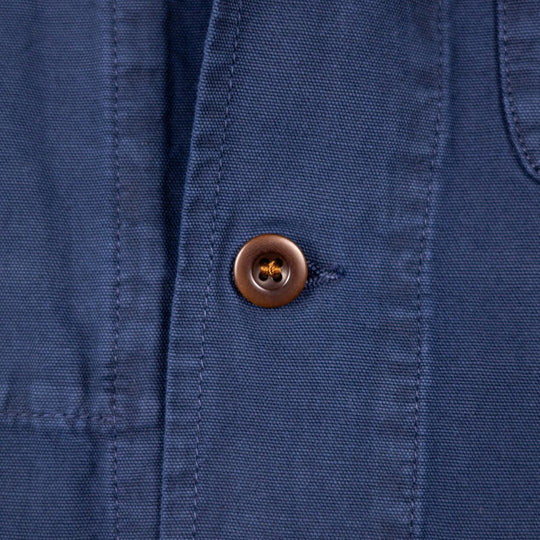 Washed Blue Cotton Linen Overshirt
