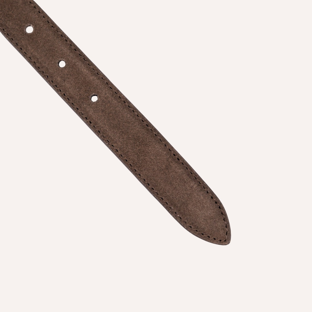 Dark Brown Suede Leather 25mm Belt