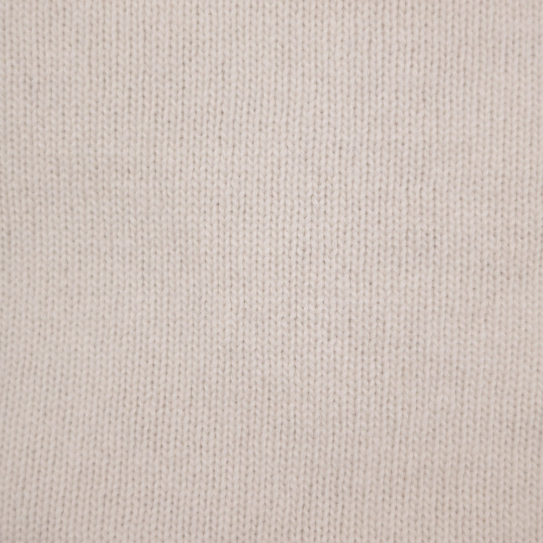 Off White Wool Cashmere Lined Zip Cardigan