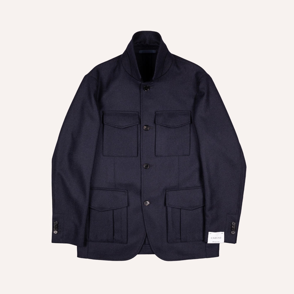 Navy Wool Cashmere Twill Traveller Jacket
