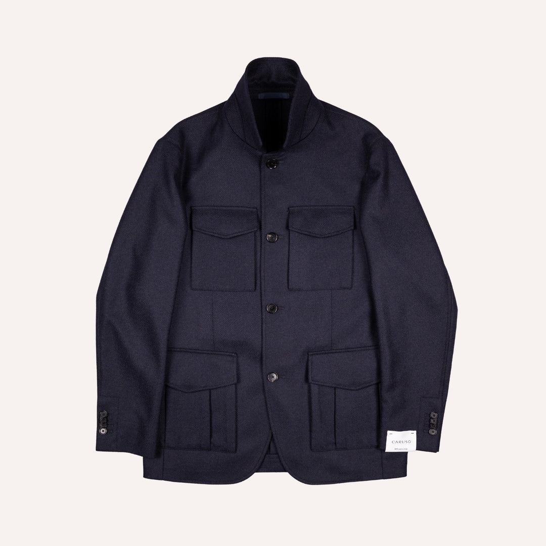 Navy Wool Cashmere Twill Traveller Jacket