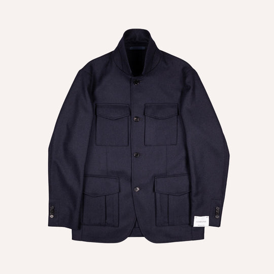 Navy Wool Cashmere Twill Traveller Jacket