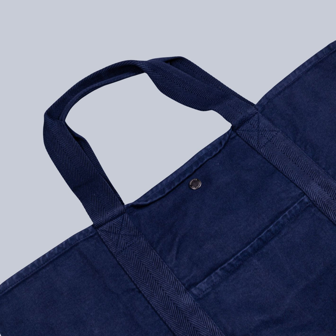 Navy Canvas Large Tote