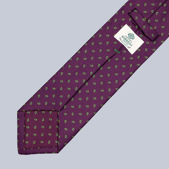 Burgundy Blue & Gold Drop Pattern Tie