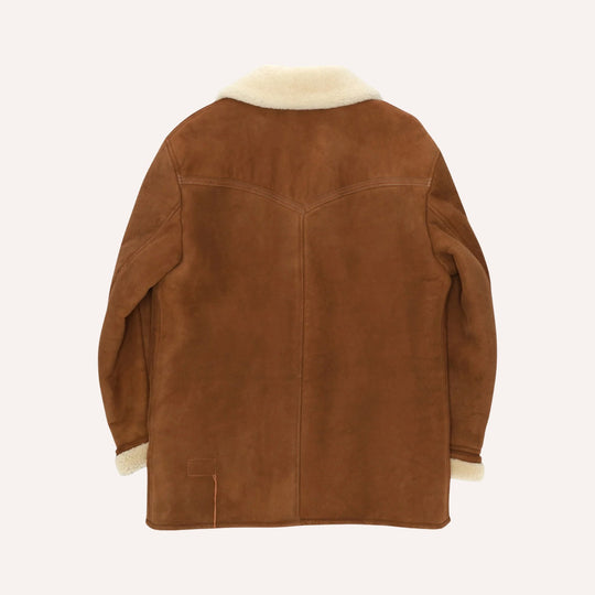 Brown Single Breasted Sheepskin Coat