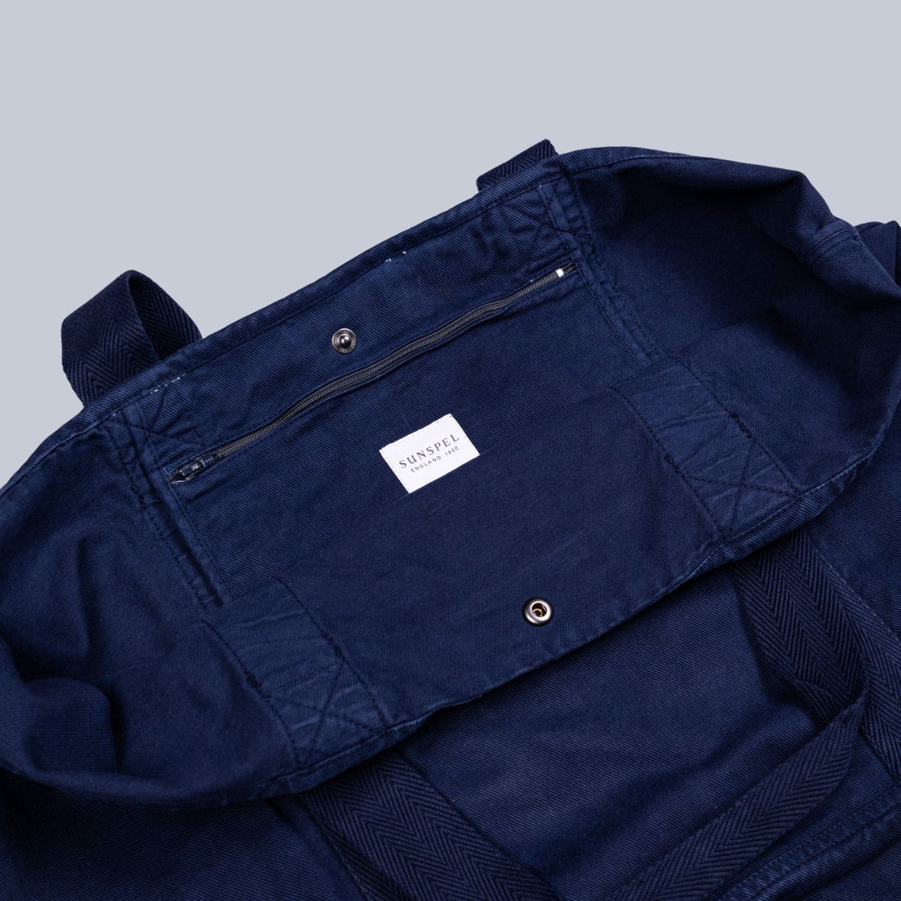 Navy Canvas Large Tote