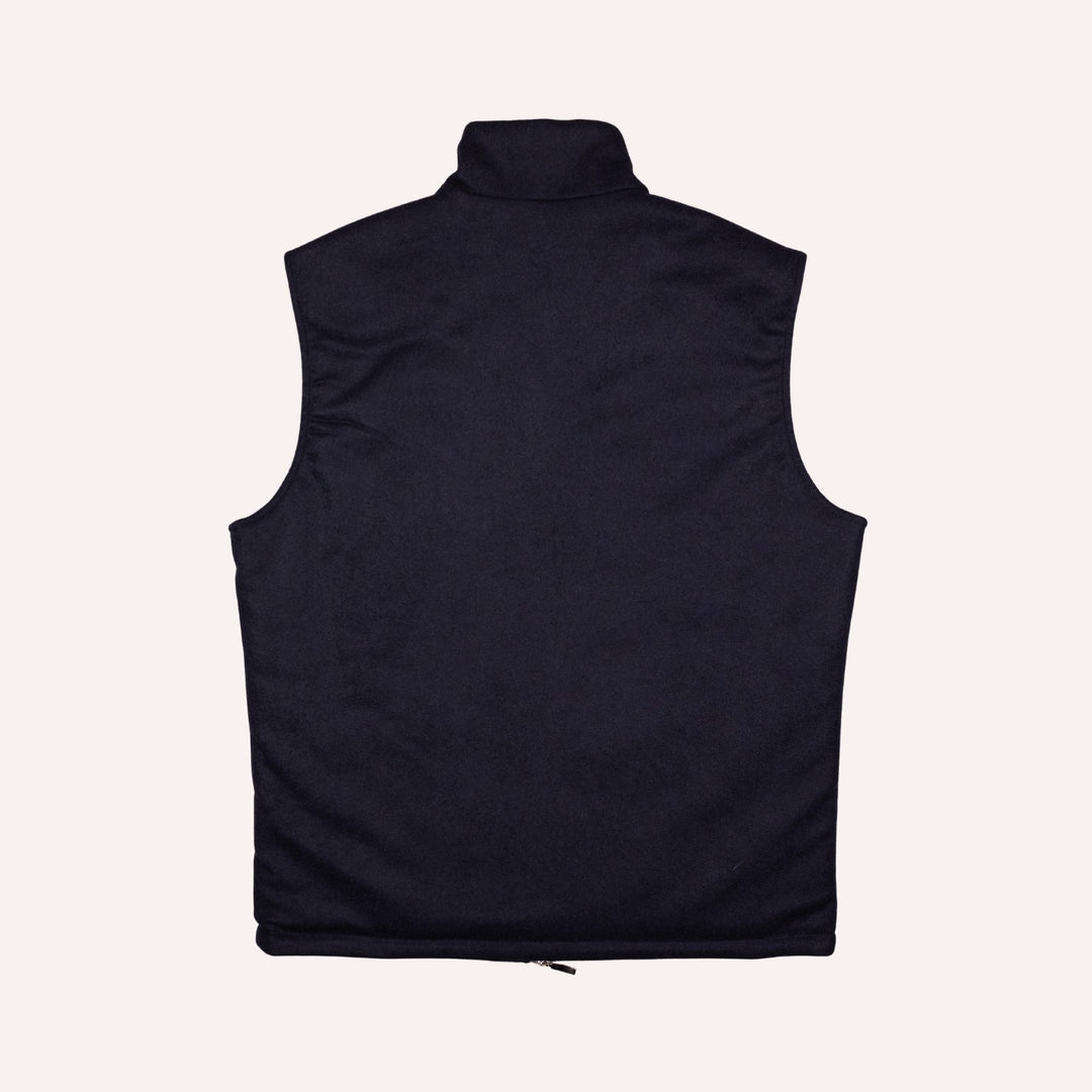 Navy Melange Cashmere Padded Gilet