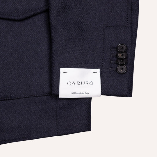 Navy Wool Cashmere Twill Traveller Jacket
