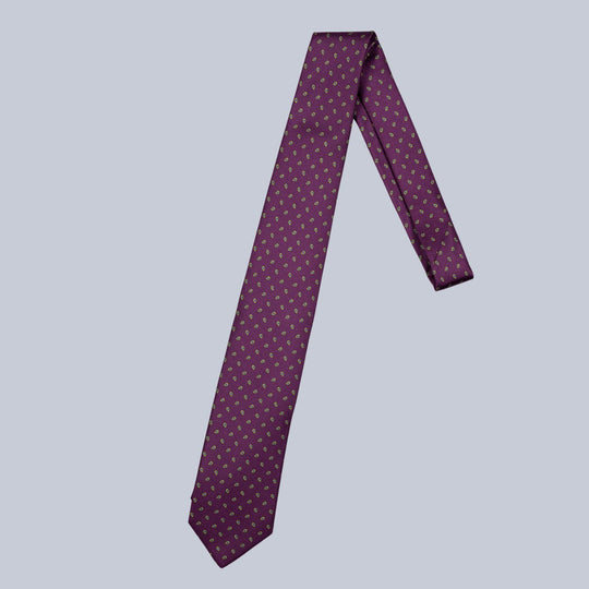 Burgundy Blue & Gold Drop Pattern Tie