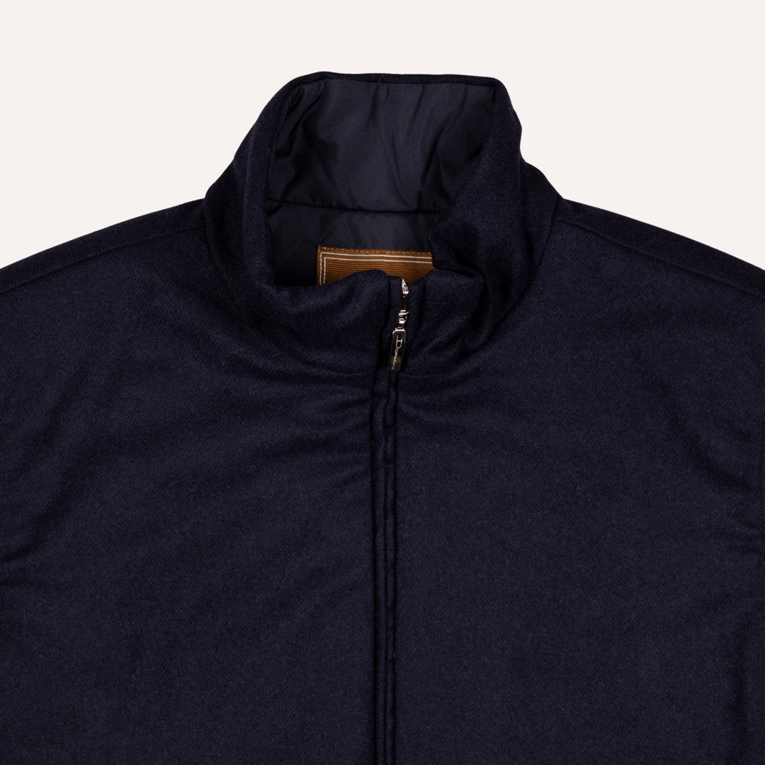 Navy Melange Cashmere Padded Gilet