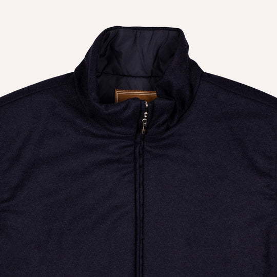 Navy Melange Cashmere Padded Gilet