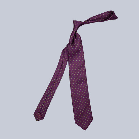 Burgundy Blue & Gold Drop Pattern Tie