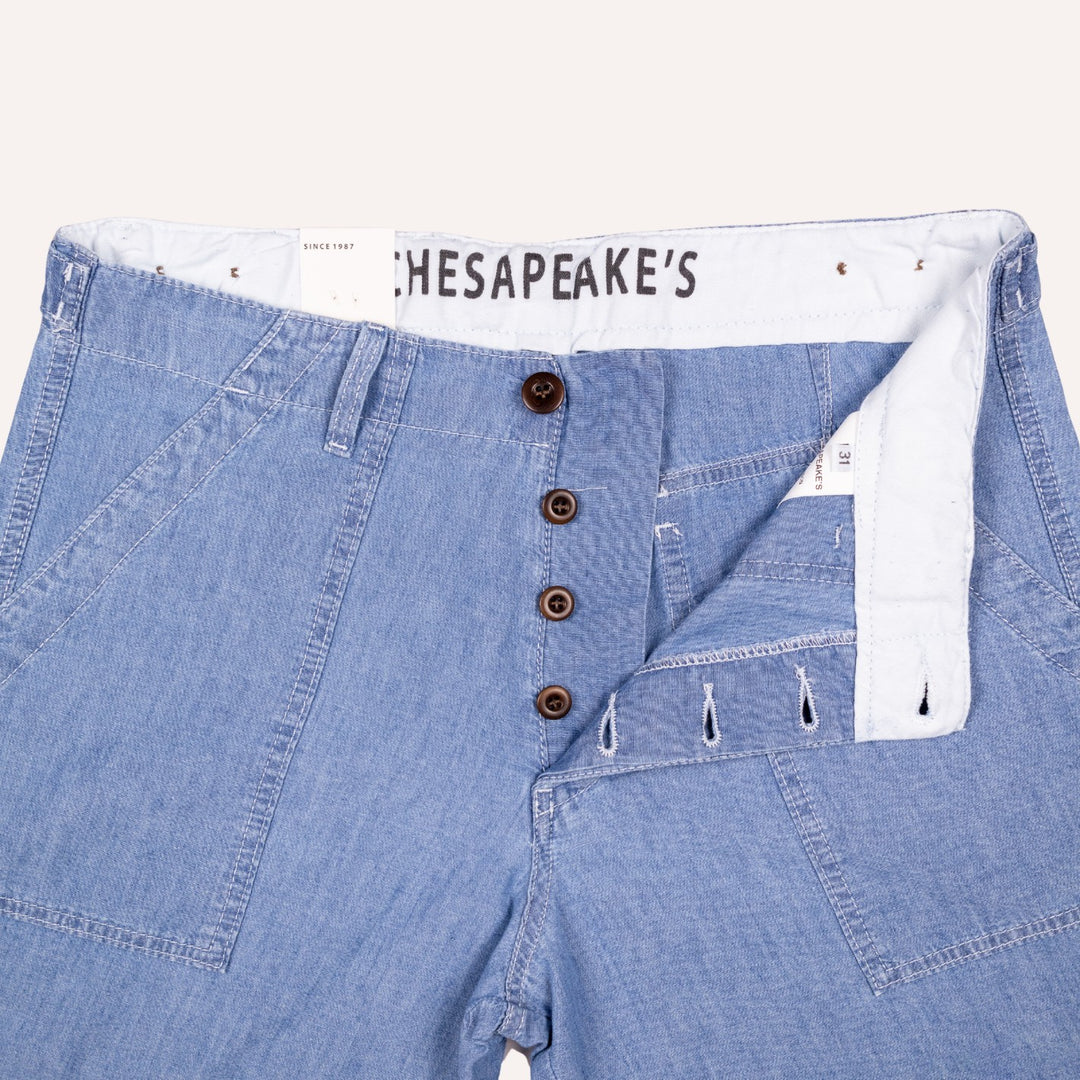 Light Blue Shannon Chambray Shorts
