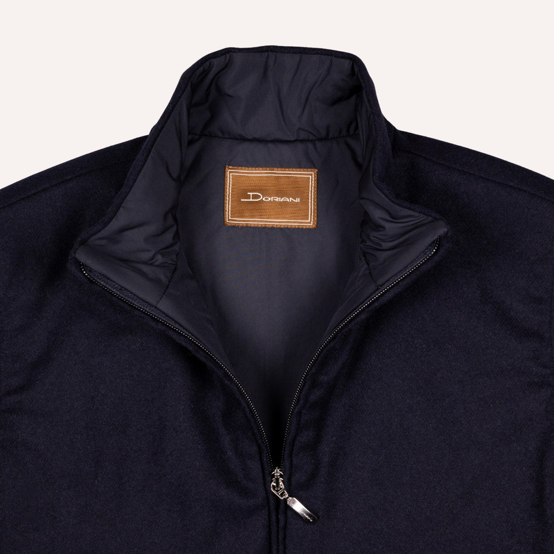 Navy Melange Cashmere Padded Gilet