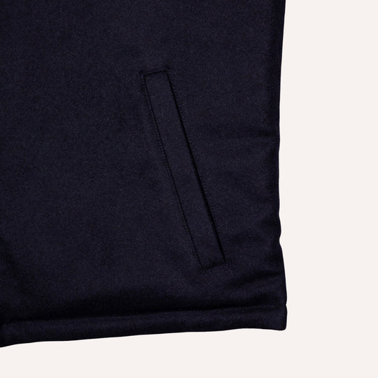 Navy Melange Cashmere Padded Gilet