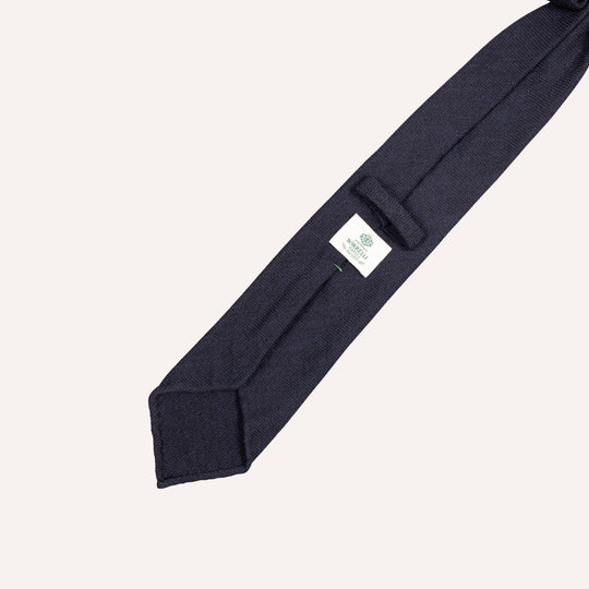 Navy Fine Knitted Wool Tie