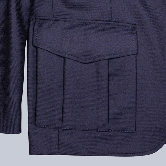 Midnight Blue Wool Traveller Saba Jacket