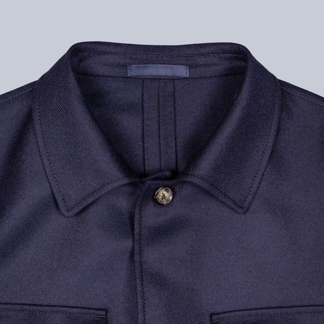 Midnight Blue Wool Traveller Saba Jacket