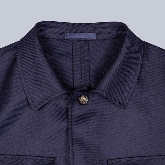 Midnight Blue Wool Traveller Saba Jacket