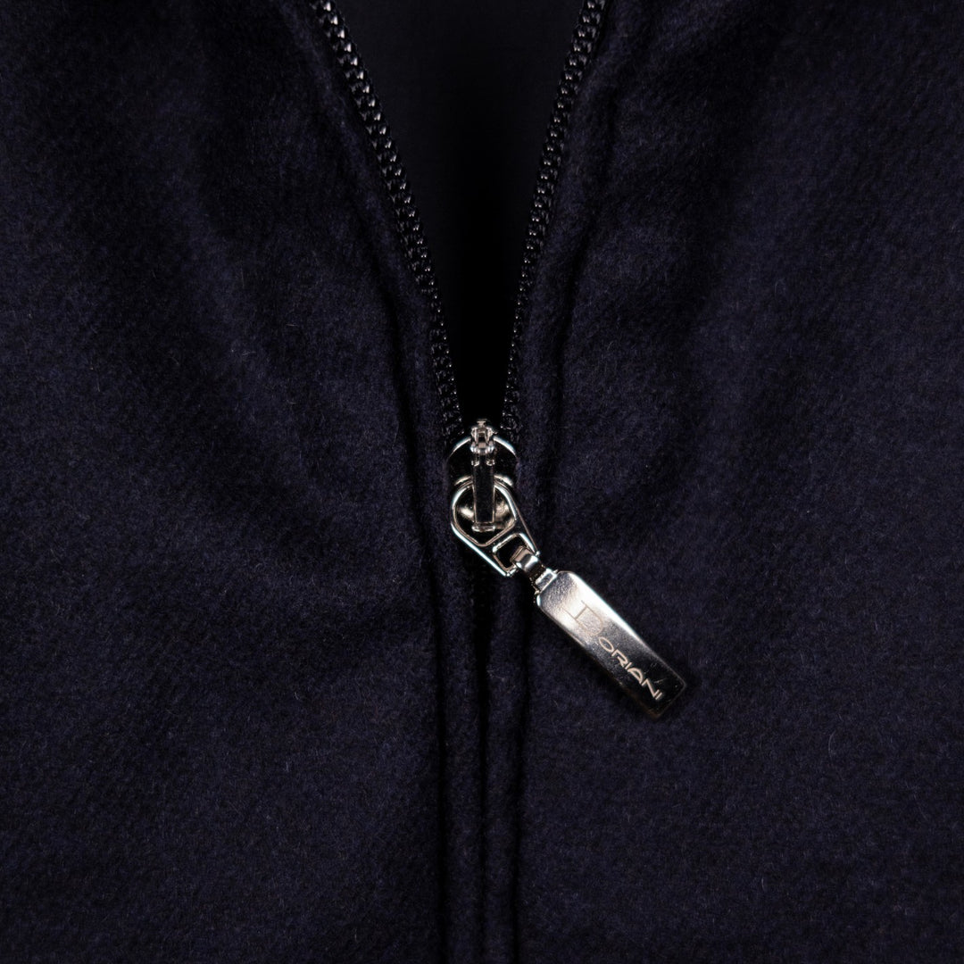 Navy Melange Cashmere Padded Gilet