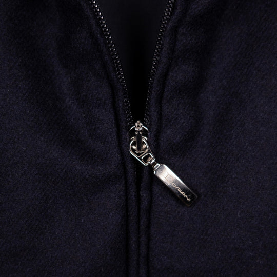 Navy Melange Cashmere Padded Gilet