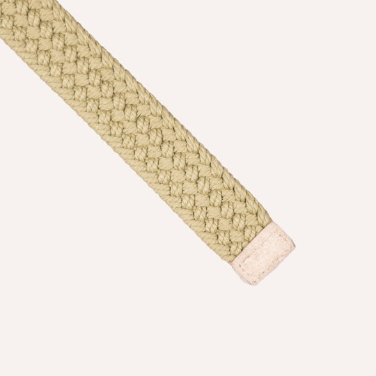 Desert Khaki Green Double Silver Ring Woven Belt