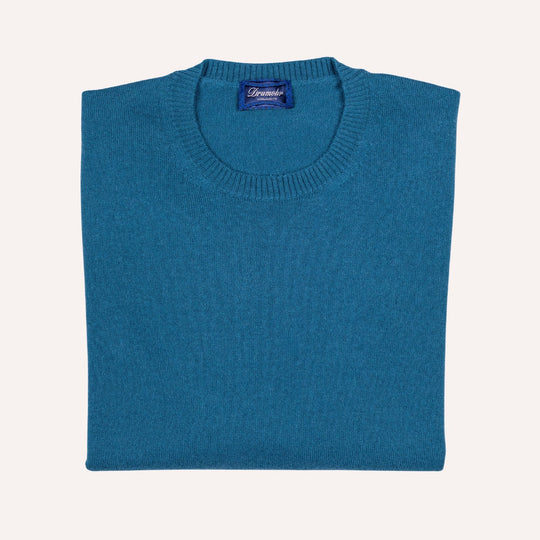 Deep Teal Cashmere Crewneck Sweater