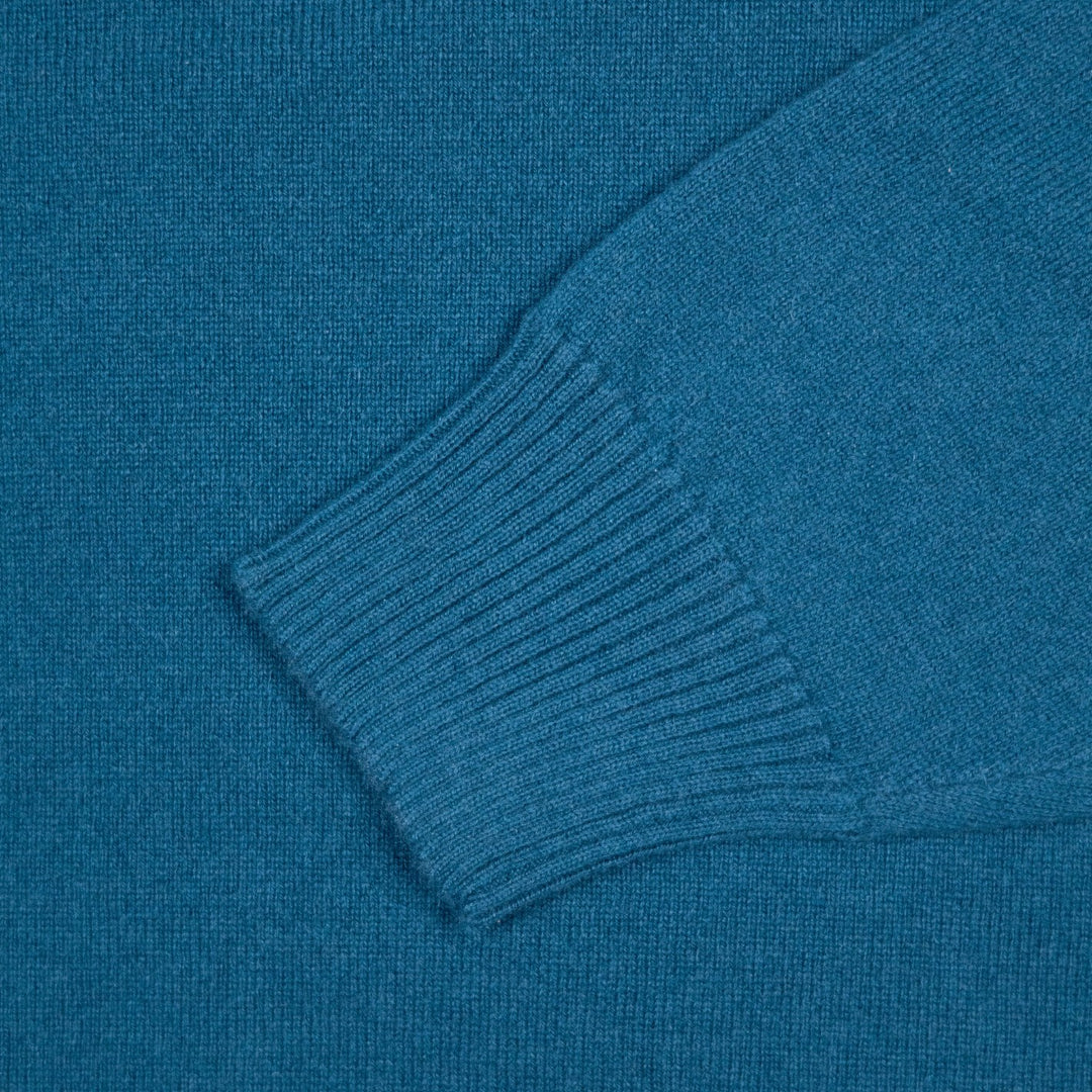 Deep Teal Cashmere Crewneck Sweater