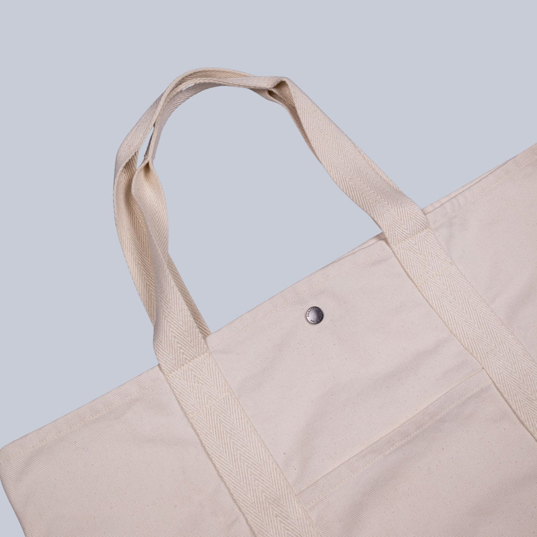 Off White Canvas Large Tote