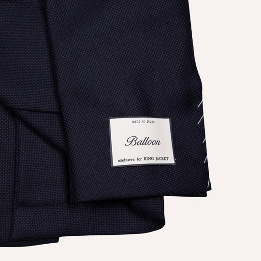 Navy Hopsack Balloon Wool Blazer