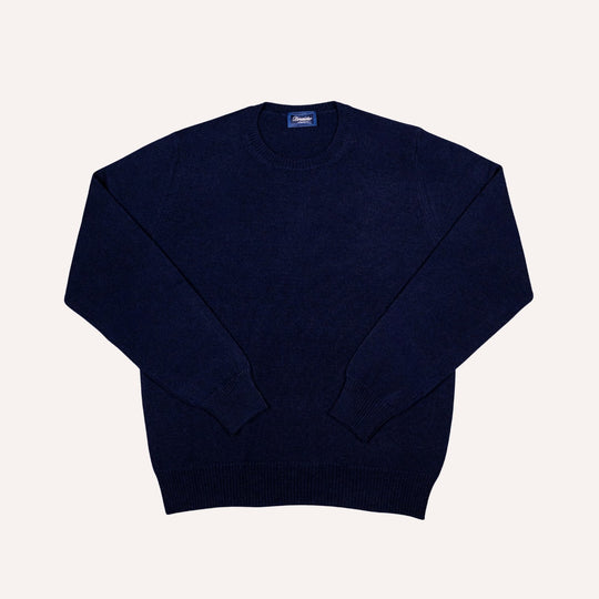 Navy Cashmere Crewneck Sweater