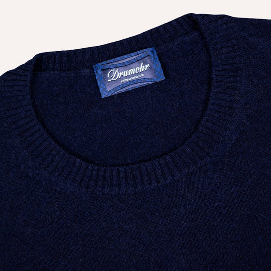 Navy Cashmere Crewneck Sweater