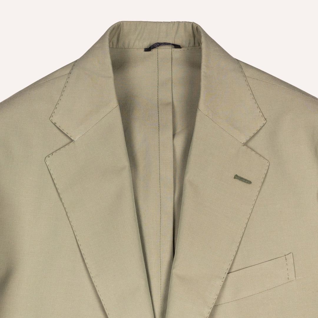 Olive Green Cotton Silk Suit