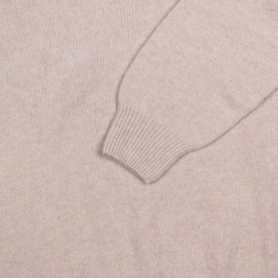 Oatmeal Melange Lambswool V-Neck Sweater