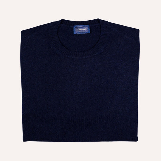 Navy Cashmere Crewneck Sweater