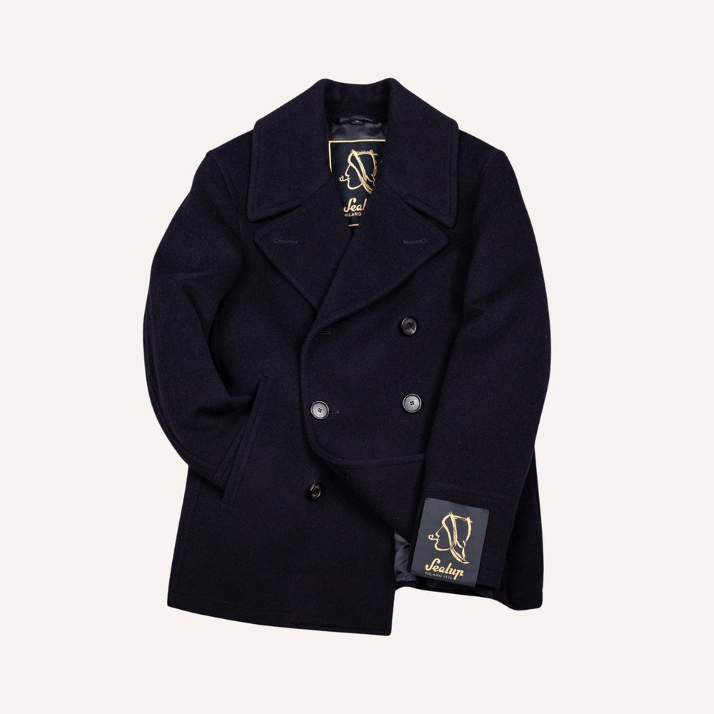 Navy Wool Cashmere Peacoat