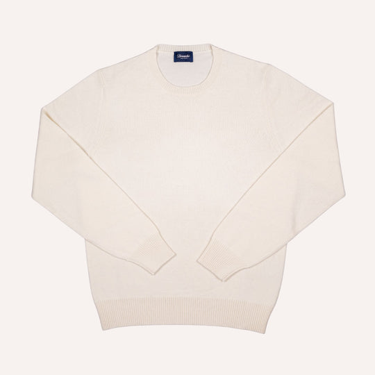 Cream Cashmere Crewneck Sweater