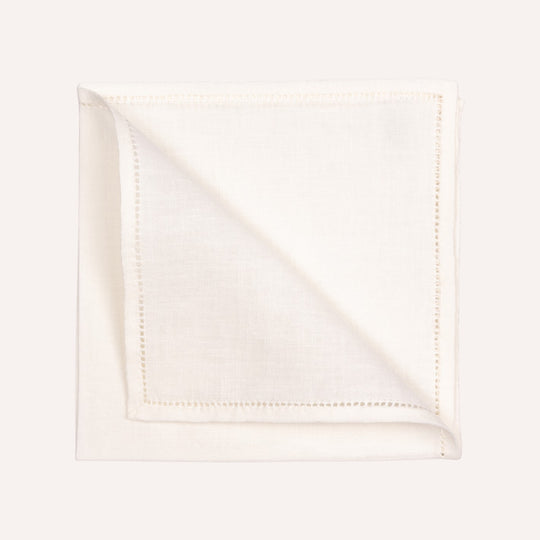 Jour Venise Off-White Linen Pocket Square