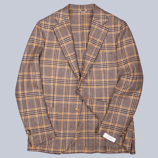 Brown Glencheck Wool Blazer
