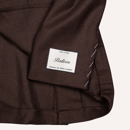 Brown Hopsack Balloon Wool Blazer