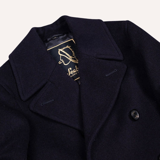 Navy Wool Cashmere Peacoat