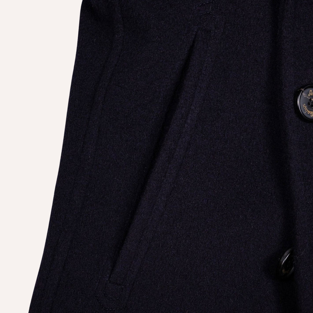 Navy Wool Cashmere Peacoat